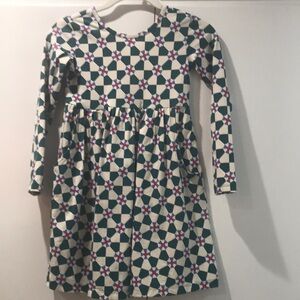 Hanna Anderson Cotton Stylish Green Purple Red and White Kids Dress 6/7